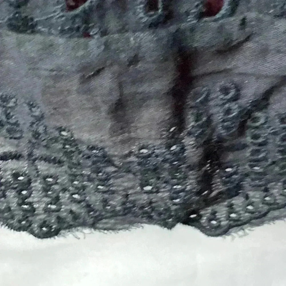 UNBRANDED WOMENS SIZE MEDIUM BLACK EYELET ROMPER DRESS BACK ZIPPER CLEAN - Picture 6 of 16